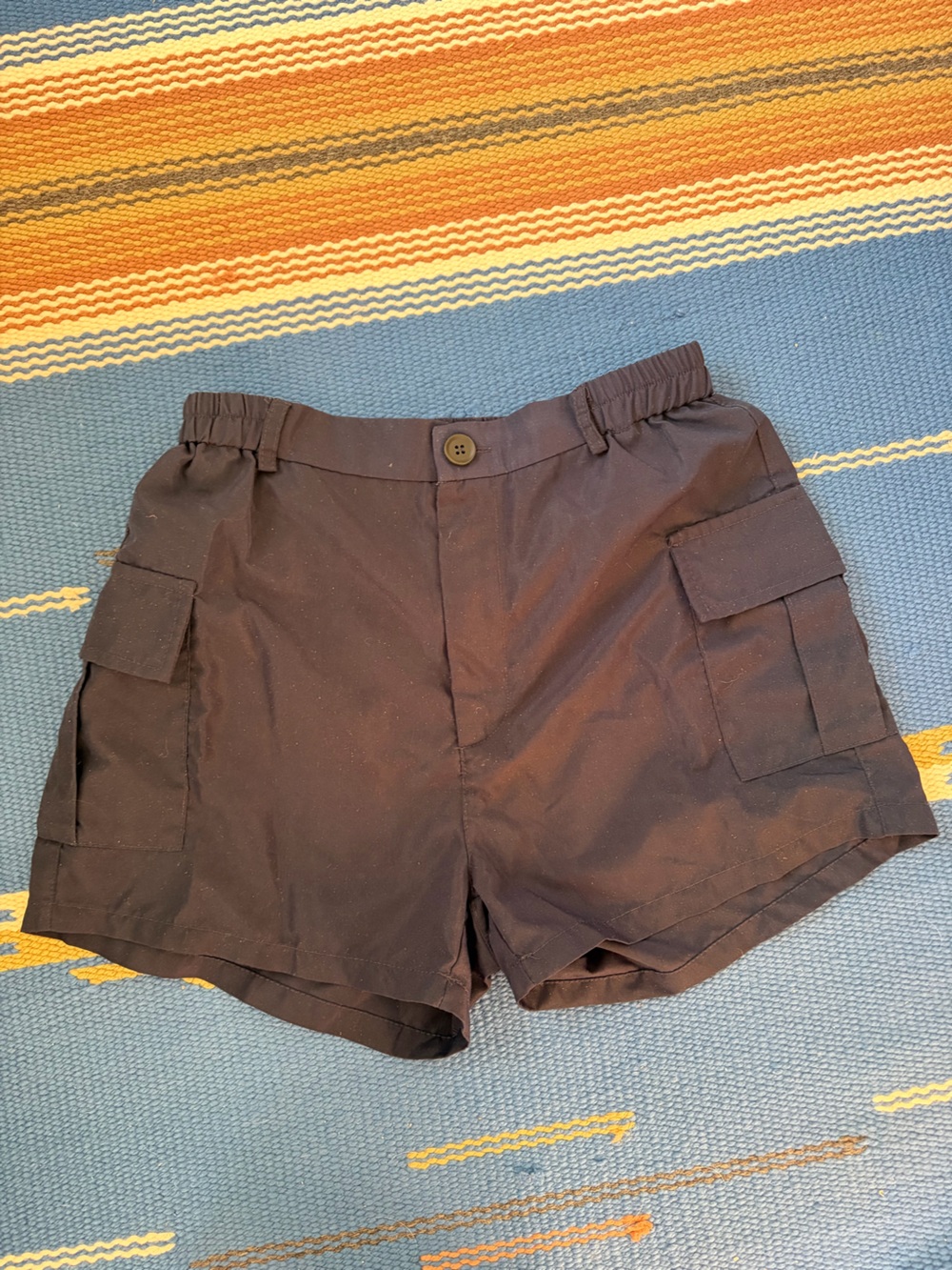 Women's Navy Blue Cargo Shorts with Side Pockets